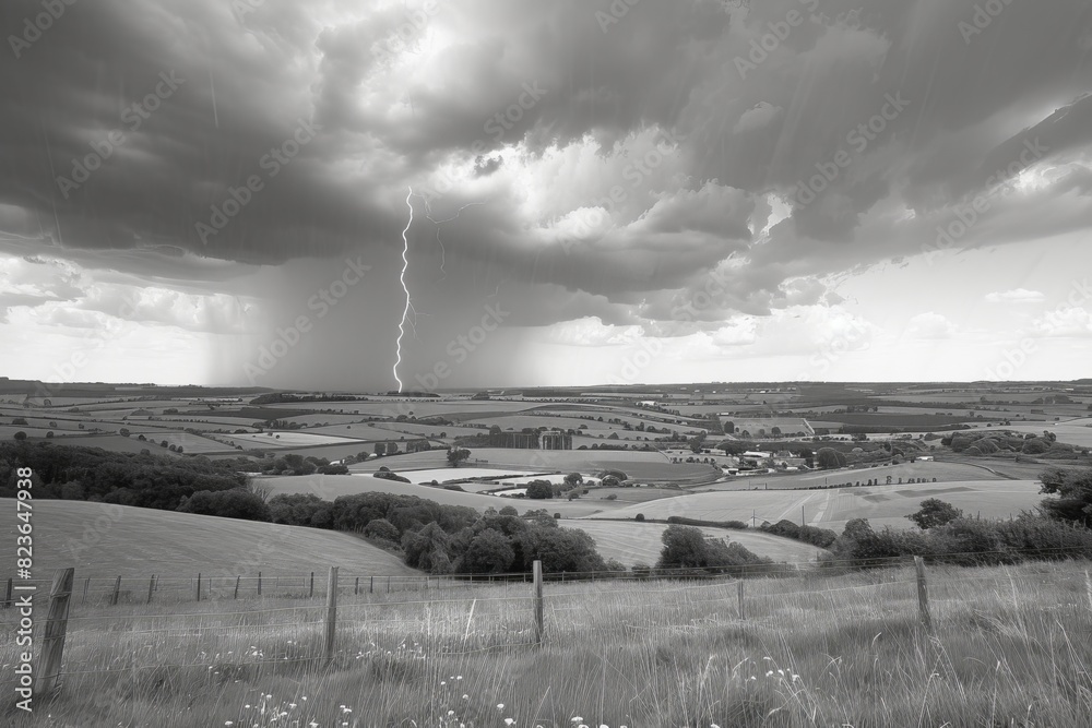 custom made wallpaper toronto digitalLightning Strike Over Field