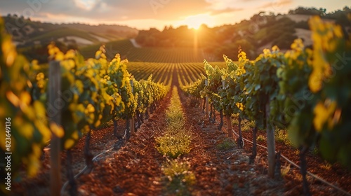 Summer Vineyard at Dusk