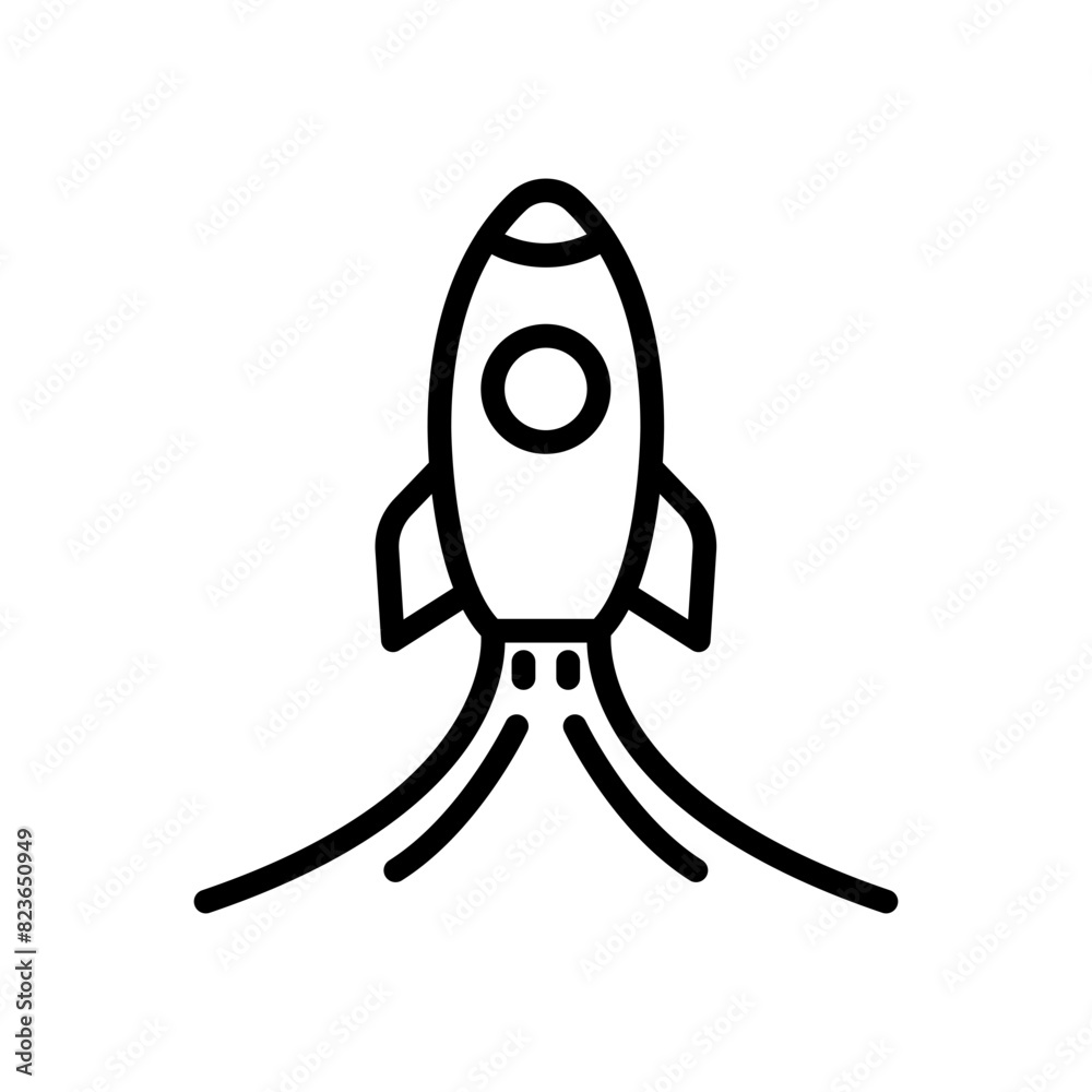 Rocket line icon. Rocket icon. Spaceship icon isolated on white background. Transparent background, minimalist symbol. Vector images Rocket line icon. Rocket icon. Spaceship icon isolated on white background. Transparent background, minimalist symbol. Vector images