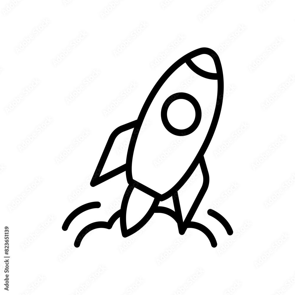 Rocket line icon. Rocket icon. Spaceship icon isolated on white background. Transparent background, minimalist symbol. Vector images Rocket line icon. Rocket icon. Spaceship icon isolated on white background. Transparent background, minimalist symbol. Vector images
