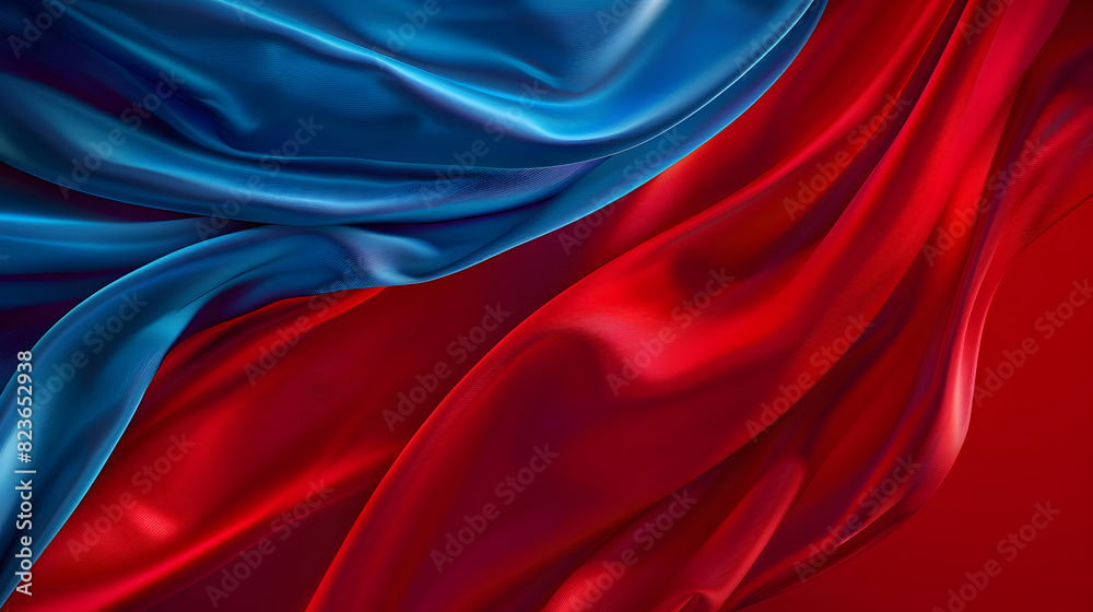 Obraz premium Abstract background luxury red and blue cloth or liquid wave or wavy folds of grunge silk texture satin velvet material, luxurious background or elegant wallpaper