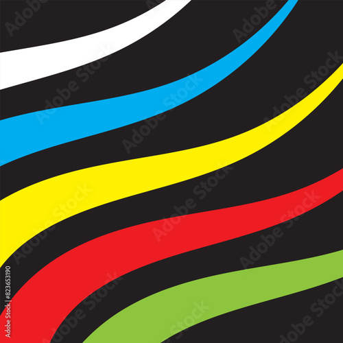 Abstract wavy stripes of Olympic games colors. vector illustration