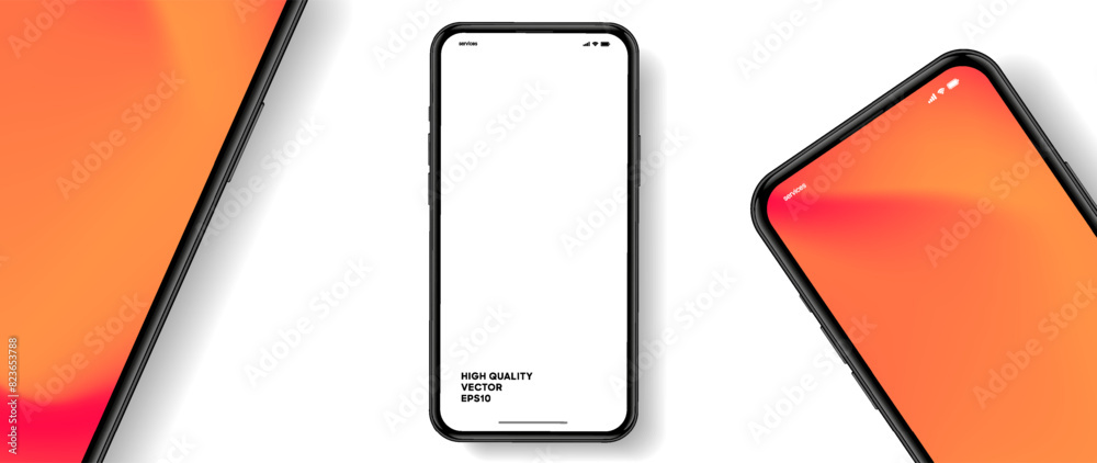 Realistic smartphone mockup. Mobile phone vector with isolated on white background. Device front view. 3D mobile phone with shadow. Realistic, high quality smart phone mockup for ui ux presentation. Realistic smartphone mockup. Mobile phone vector with isolated on white background. Device front view. 3D mobile phone with shadow. Realistic, high quality smart phone mockup for ui ux presentation.