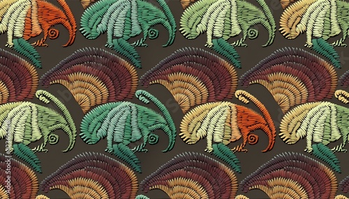 chameleon texture , massai design embroided , 3d, pattern photo