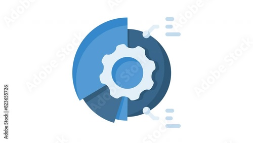 animated data configuration and gear icon. Perfect for seo, web, website, search, digital, online, computer, animation, animated, technology, internet, interface, browse, optimization, www, browser photo