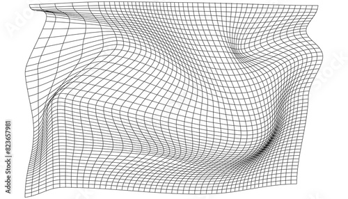 Distorted Linear Vector Grid with Adjustable Stroke Weight