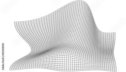 Distorted Linear Vector Grid with Adjustable Stroke Weight