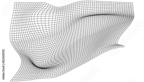 Distorted Linear Vector Grid with Adjustable Stroke Weight