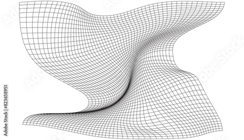 Distorted Linear Vector Grid with Adjustable Stroke Weight