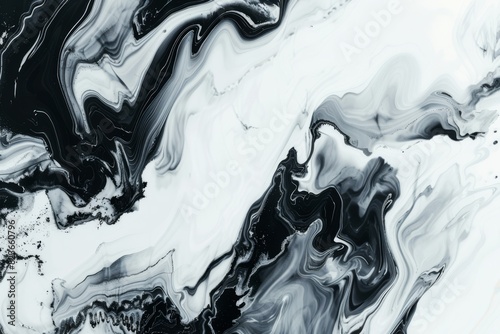 Elegant Swirling Marble Patterns in Monochrome Shades Captured Up Close