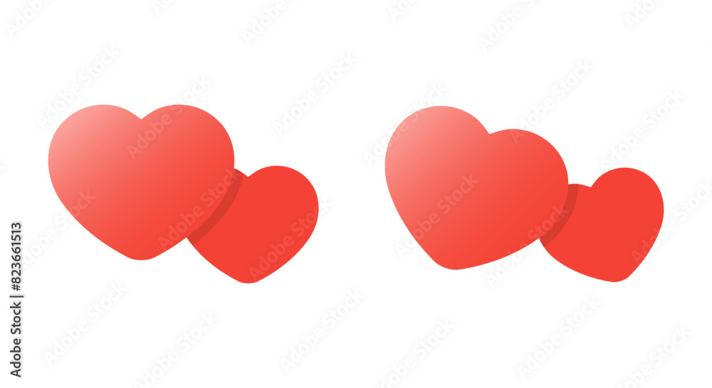 Heart, love icon in flat style. Romantic concept Heart, love icon in flat style. Romantic concept