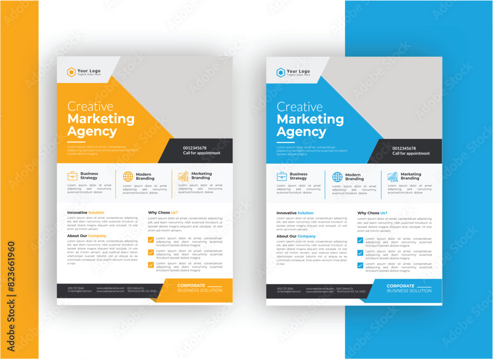 Obraz premium Creative Business Flayer Layout,creative business flayer design template vector illustration