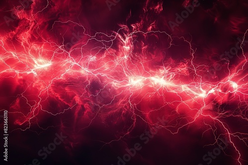 A backdrop of solitary red electricity. Generative Ai photo