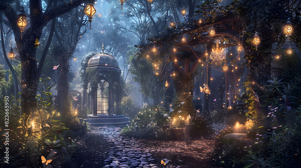 Fototapeta premium Enchated Garden in night