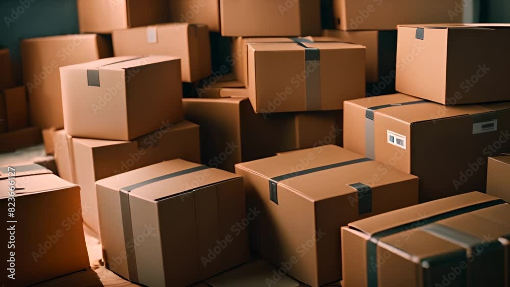 Stacked Boxes in Warehouse Generative AI Stacked Boxes in Warehouse Generative AI