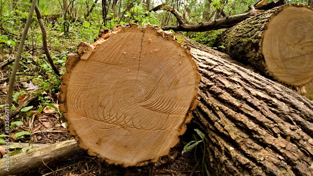Tree Cut Down in Canadian Woods Tree Cut Down in Canadian Woods