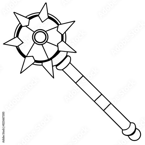 illustration of a sword mace  vector illustration icon