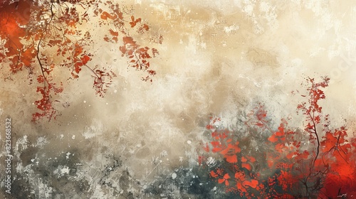 An abstract background with a vintage abstract theme, combining delicate patterns and soft textures to evoke feelings of nostalgia and sentimentality. The color palette includes warm, muted shades photo