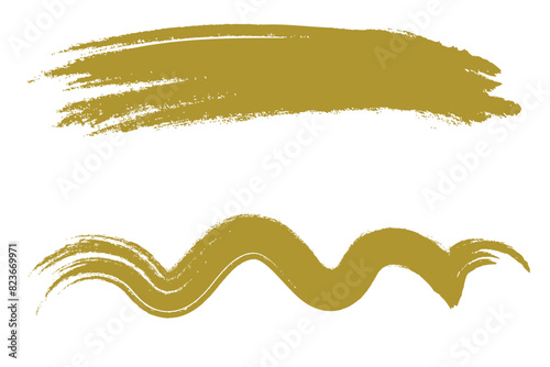 Yellow color ink texture brush grunge splatter set