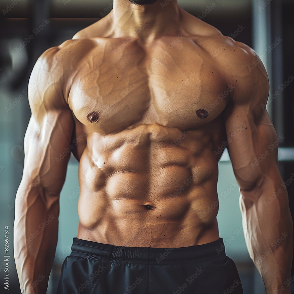 Fototapeta premium Reducing belly fat and exercising