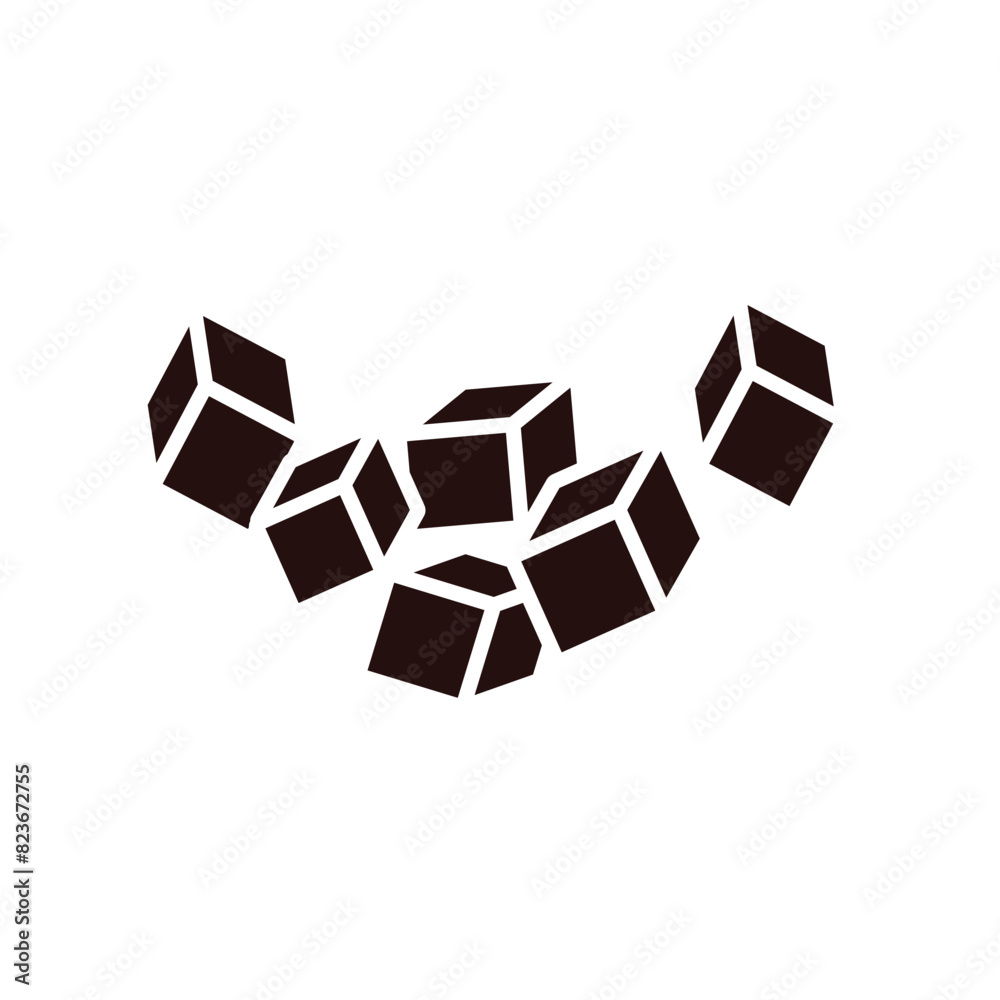 Six cubes line icon. Vector illustration Six cubes line icon. Vector illustration