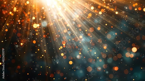 magical sunbeams illuminating dark background sparkling lens flare effect abstract fantasy banner aigenerated