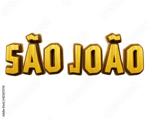 Texto de madeira palavra são joão