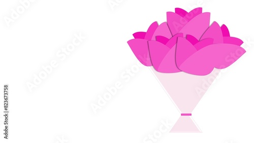 Mother's Day background illustration with a bouquet of pink roses flower © Evelin