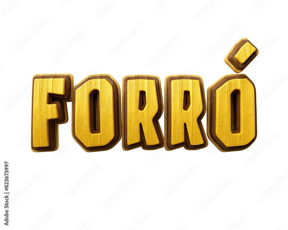 Texto de madeira palavra forró para são joão Stock Illustration | Adobe ...