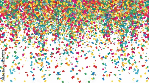 A seamless repeat pattern of confetti raining down from the top of the frame, creating a playful border that adds a pop of color and cheer to the image,
