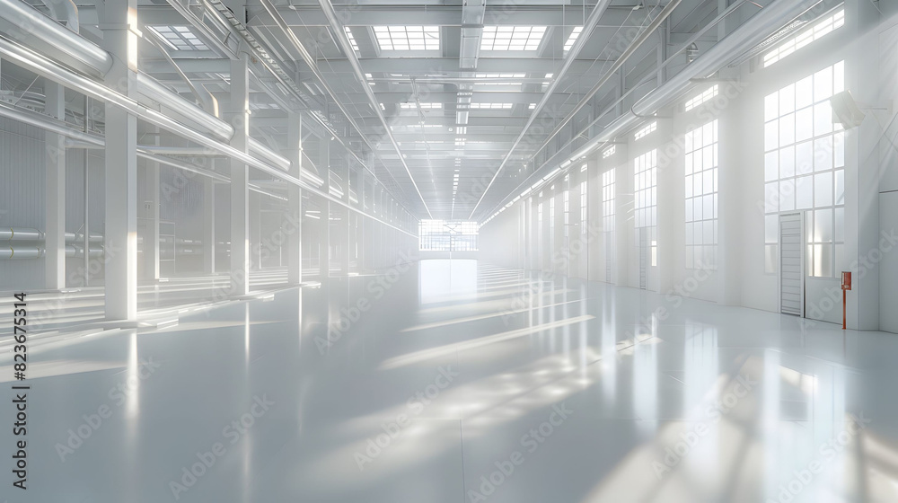 Light streams through a glass wall in a modern office building hallway Light streams through a glass wall in a modern office building hallway