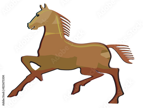Pferd im Galopp, Portrait illustration