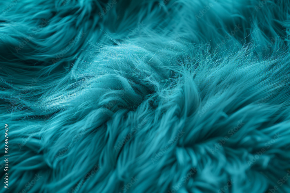 Obraz premium Rich Texture of Luxurious Turquoise Faux Fur