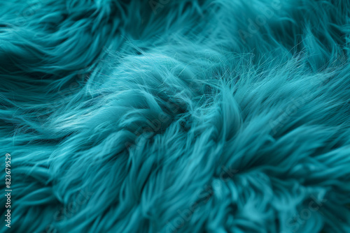 Rich Texture of Luxurious Turquoise Faux Fur