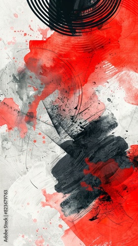 abstract elements on a stylish background with watercolor texture photo