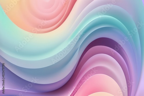 abstract background  3D waves in pastel colors