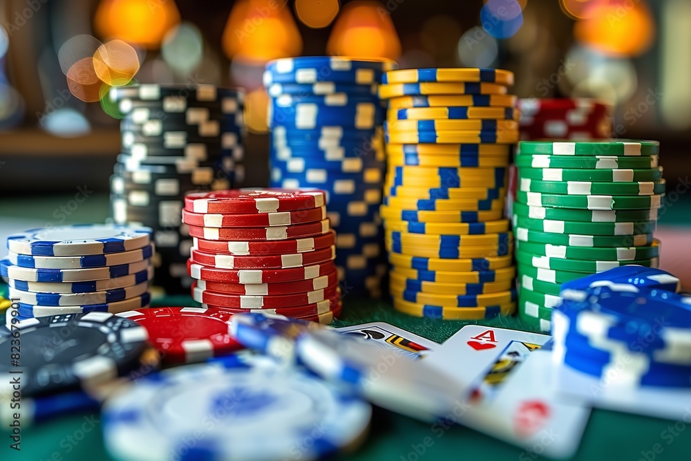 Classic Casino Games: Concept Card for Blackjack and Poker. Generative Ai