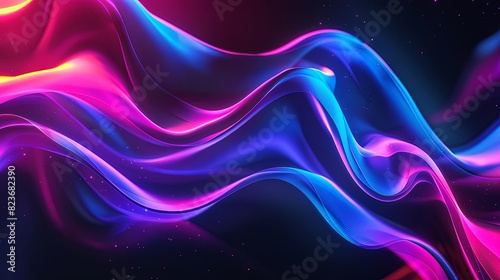 retro futuristic neon color flow texture with blurred gradient banner design abstract background