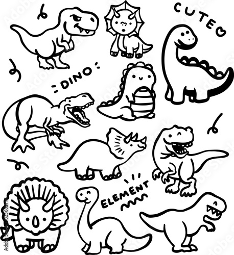 cute dino design for templates.
