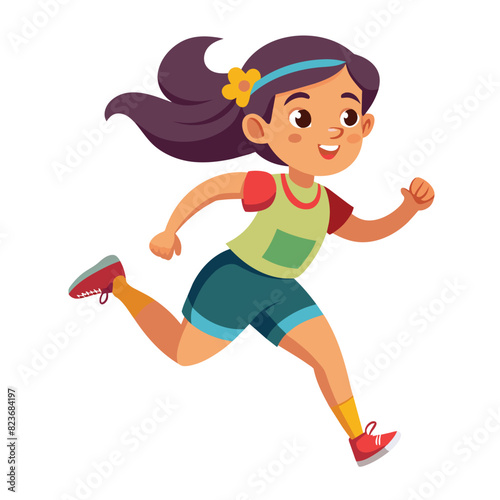 Smoking of young girl running