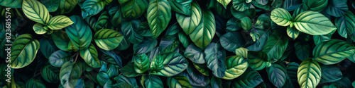 Lush Foliage of Green Leaves with Various Patterns