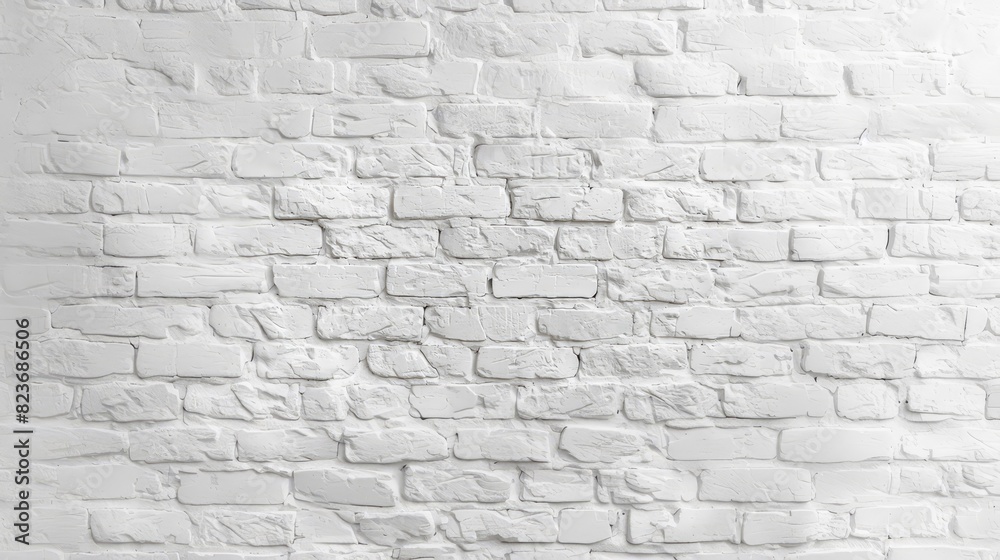 Fototapeta premium A white brick wall with a few black spots