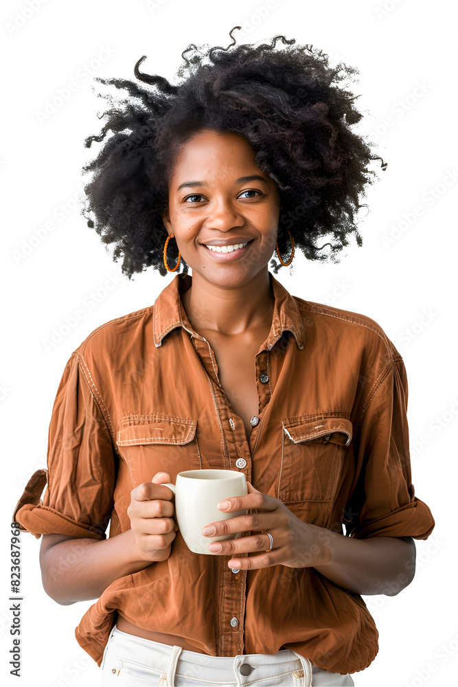 Smilling woman drinking coffee on whitre Smilling woman drinking coffee on whitre