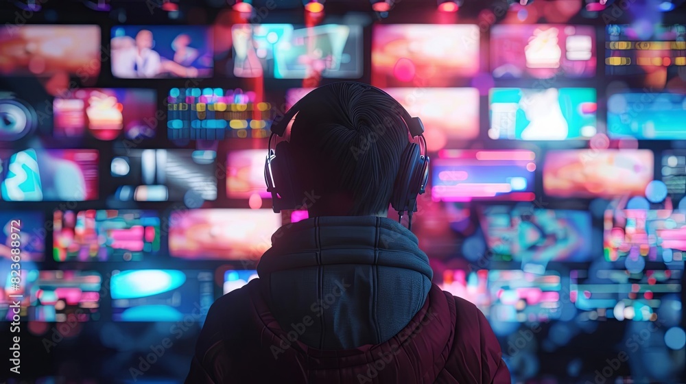 streaming media entertainment concept with tv shows and live events 3d rendering streaming media entertainment concept with tv shows and live events 3d rendering