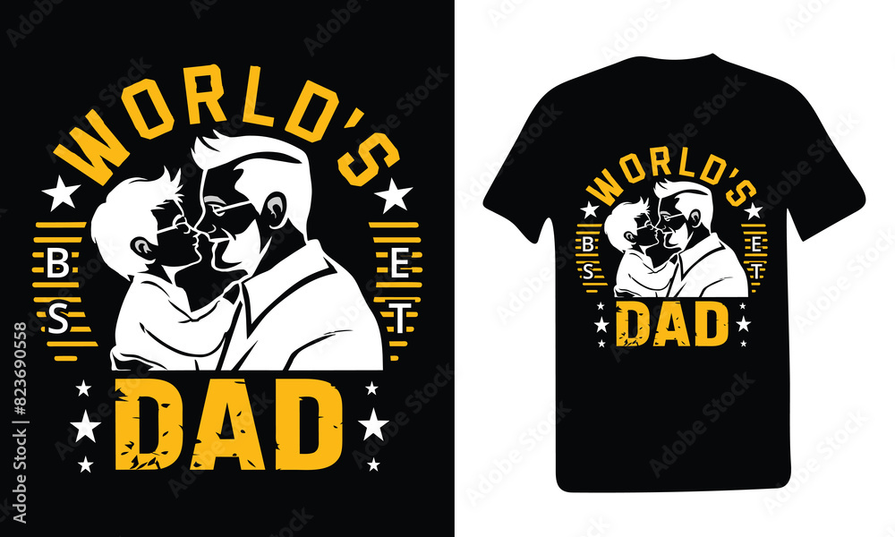 Happy Father's Day event celebration typography vector illustration graphic design for white color t-shirt 