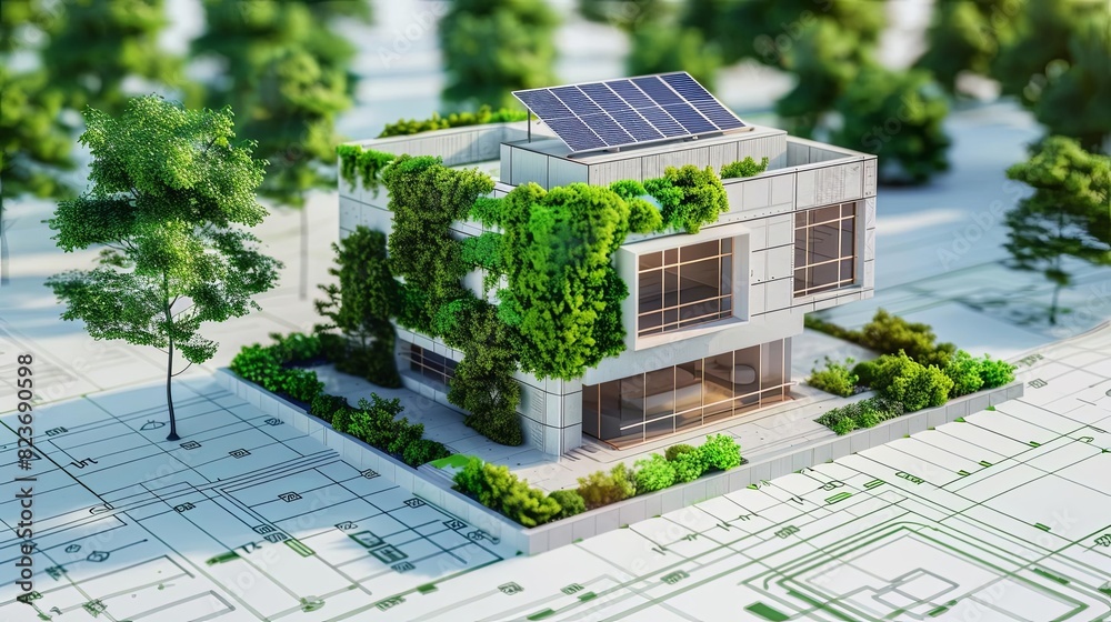 sustainable green building practices in architectural blueprints ...