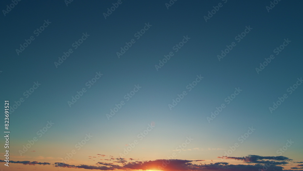 Colorful Orange Yellow Clouds. Professional Astro Background. Dawn Cloudy Skies Background.