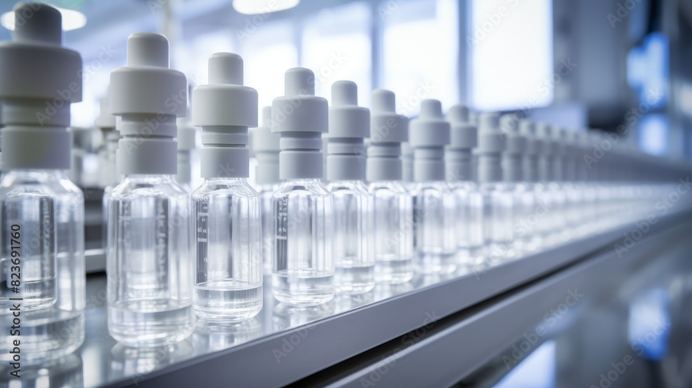 Medical vials on production line at Pharmaceutical Medical vials on production line at Pharmaceutical