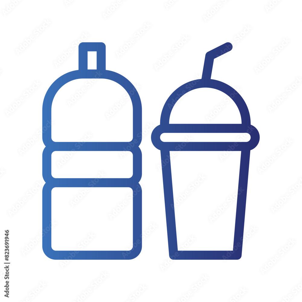 Obraz premium waste plastic gradient icon