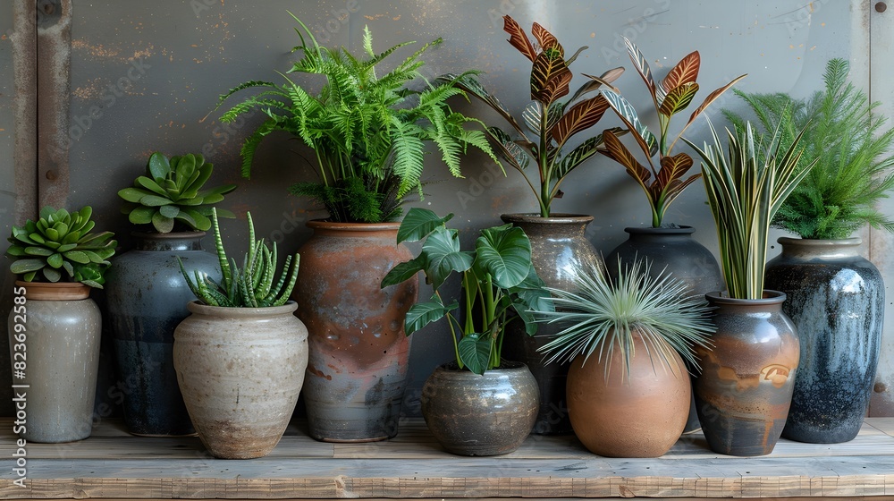 Indoor Oasis A Flourishing Collection of Potted Plants Enhancing Home Decor